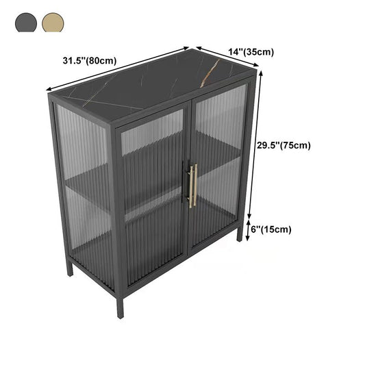 Armadio di sideboard di pietra sinterizzata di lussuoso stoccaggio con porte di vetro