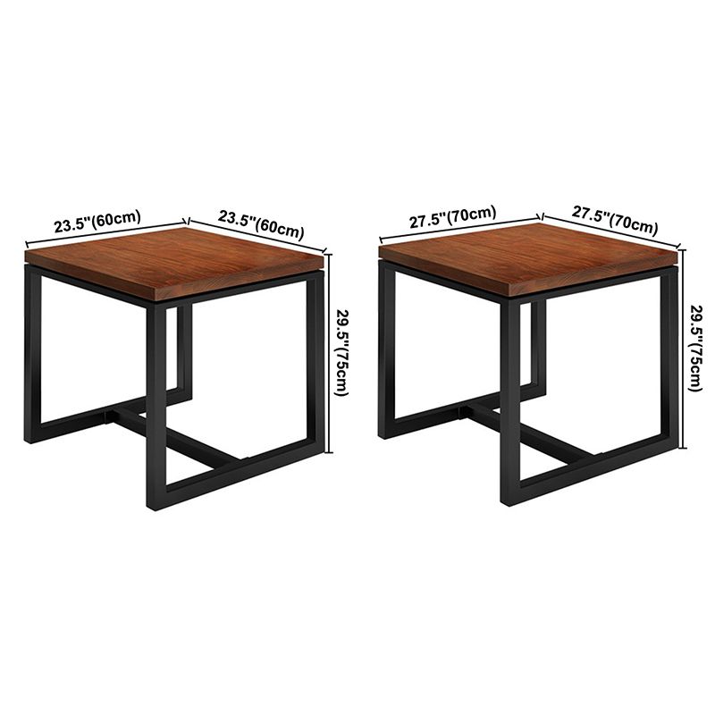 Solid Wood Industrial Dining Table Brown Square Table with Trestle Base for Dinning Room Clearhalo ' dining_table' 'Dining Tables & Seating' 'Dining Tables' 'furn' 'furn_dining_table' 'Furniture' 'furniture_dining_table' 'Kitchen & Dining Furniture' 'kitchen&dining_furn' 'kitchen' 'kitchen_dining_table' 1200x1200_e0e7334c-5b45-4519-8430-323c6ce439b5