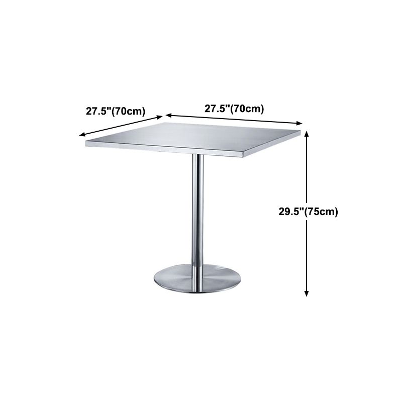 Metal Industrial Square Dining Table Stainless Steel Table for Kitchen and Dining Room Clearhalo 'Dining Tables & Seating' 'Dining Tables' 'dining_table' 'furn' 'furn_dining_table' 'Furniture' 'Kitchen & Dining Furniture' 1200x1200_e0e79cb1-b525-4514-9f40-7037b74d542b