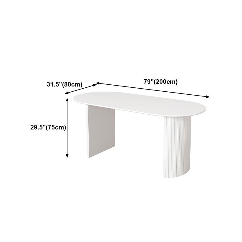 Solid Wood White Dining Table Simplicity Double Pedestal Table for Dining Room Clearhalo 'Dining Tables & Seating' 'Dining Tables' 'dining_table' 'furn' 'furn_dining_table' 'Furniture' 'furniture_dining_table' 'Kitchen & Dining Furniture' 'kitchen' 'kitchen_dining_table' 1200x1200_e0e8ce32-71f8-4a35-9a77-aade246b94a6
