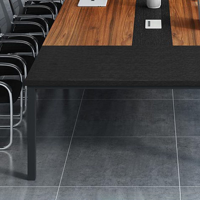 Moderna scrivania rettangolare da ufficio con gambe in metallo fabbricato scrivania in legno per casa