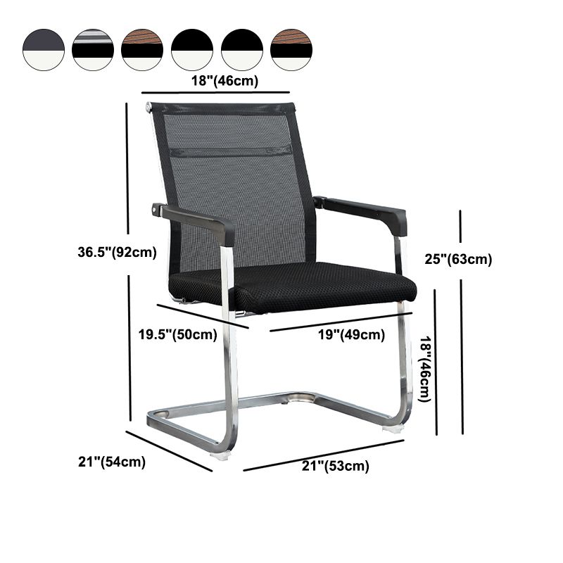 Modern Style Microfiber Office Chair Chrome Metal Base Desk Chair Clearhalo 'furn' 'furn_office_chair' 'Furniture' 'Office Chairs' 'Office Furniture' 'office_chair' 1200x1200_e0ebea17-ca77-4e97-99ce-c22d35984418