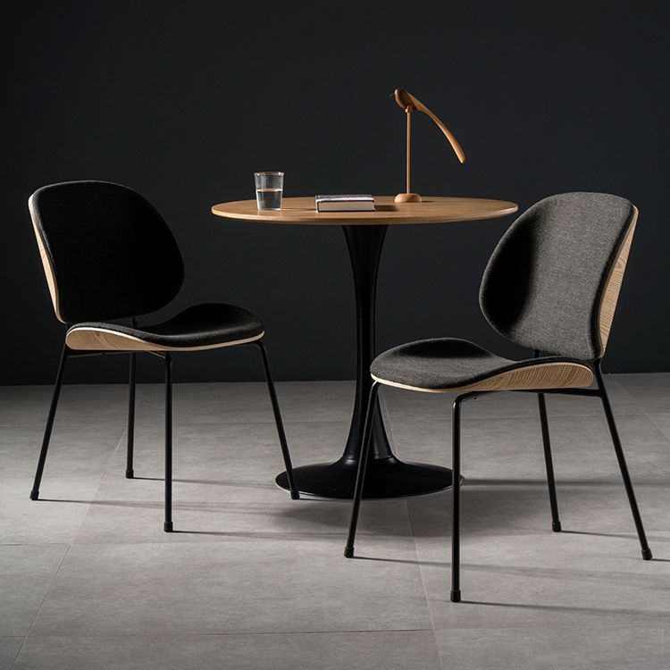 Modern Style Kitchen Chair Dining Armless Chair with Metal Legs