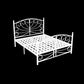 Modern Iron Open-Frame Bed with Arched Headboard and Metal Legs