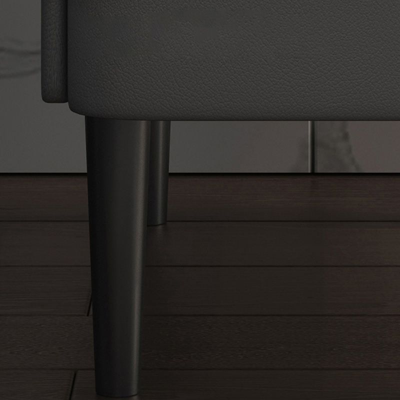 20 Zoll großer Nachttisch moderner Stein-Faux-Leder 2-Dränger-Beine inklusive Nachttisch enthalten