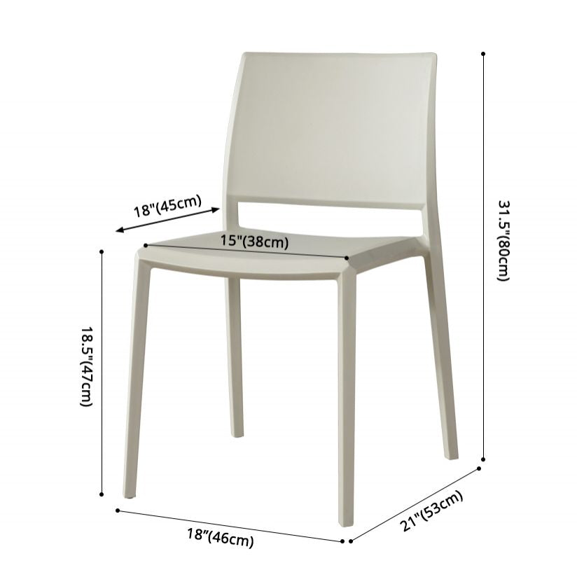 Nordic Style Armless Plastic Dining Room Chairs Open Back Dining Side Chair Clearhalo ' kitchen&dining_furn' 'Dining Chairs' 'Dining Tables & Seating' 'dining_chair' 'furn' 'furn_dining_chair' 'Furniture' 'furniture_dining_chair' 'Kitchen & Dining Furniture' 'kitchen' 1200x1200_e0f0cd6e-4d7d-4319-8a39-72bdca6f43c7
