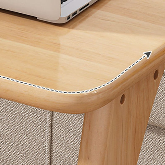 Bureau d'écriture en bois massif bureau rectangulaire contemporain avec roues