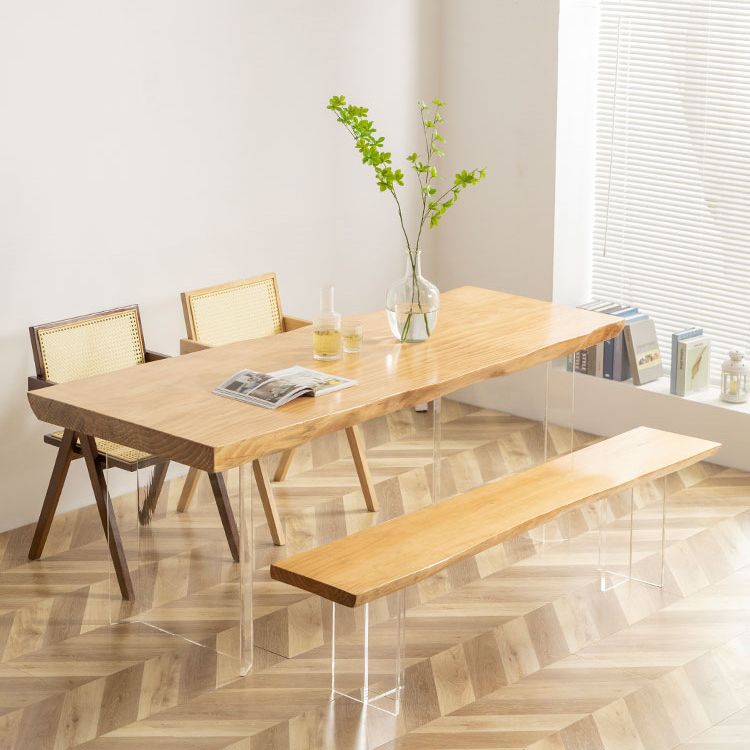 伝統的な1/4ピースダイニングセット長方形の松の木ダイニングテーブルダイニングルーム用