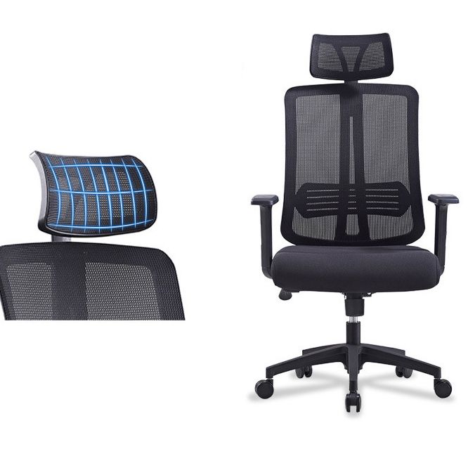 Contemporary Mesh Office Desk Chair High Back Black Office Chair with Arms Clearhalo 'furn' 'furn_office_chair' 'Furniture' 'Office Chairs' 'Office Furniture' 'office_chair' 1200x1200_e0f4bb7b-a9b5-419f-a183-0d9a3e4a285c