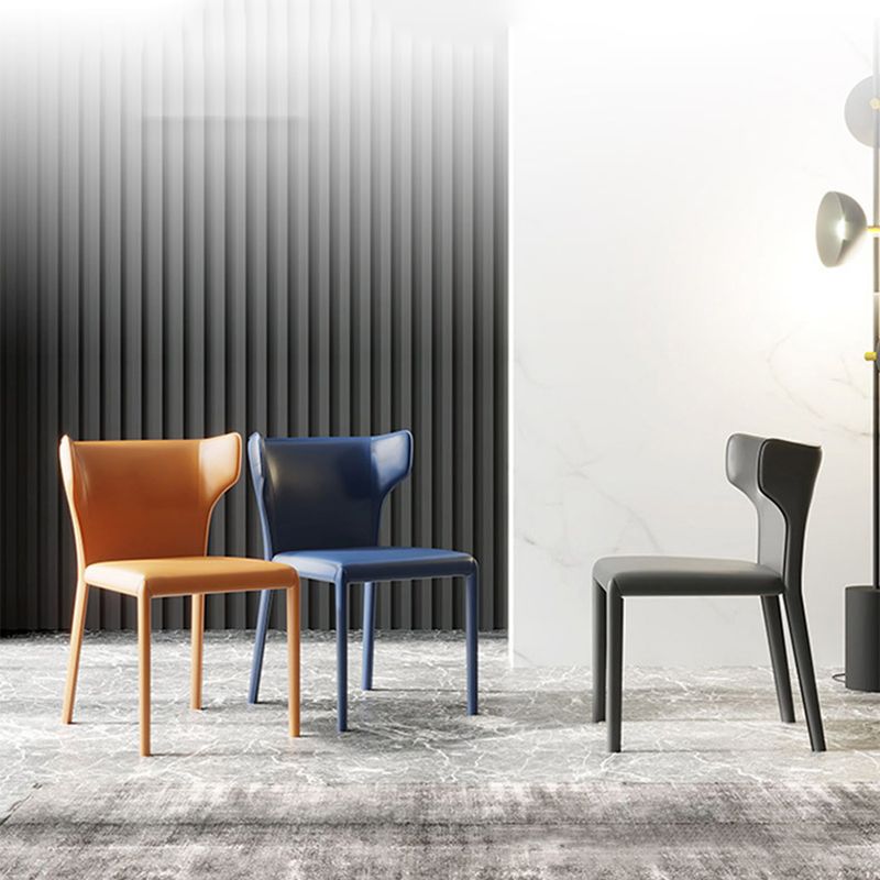 ダイニングルーム布張りの椅子レザーキッチンウィングバックチェア