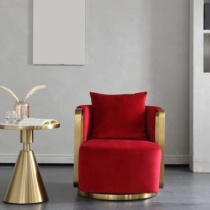 Glam Style Velvet ArmChair Solid Color Swivel Pillow Back Chair Clearhalo 'Accent Chairs' 'accent_chairs' 'Chairs & Seating' 'furn' 'furn_accent_chairs' 'Furniture' 'Living Room Furniture' 1200x1200_e0f671ec-a167-4325-b745-95edfc9904ab