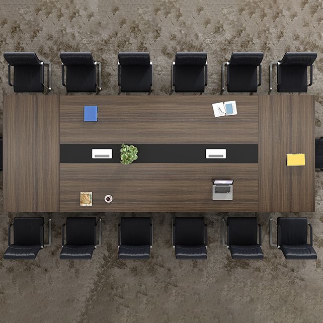 Scrivania rettangolare in legno di gestione industriale di gestione dei cavi da ufficio