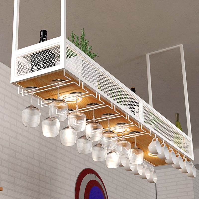 Porta del portabottiglie a sospensione moderna Iron Vino in vetro Porta rastrelliere