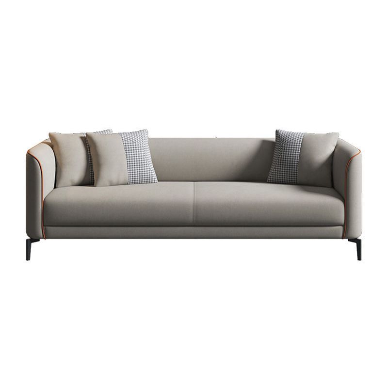 Faux Leather Sofa 25.59" D x 25.59" H Tuxedo Arm Sofa for Living Room Clearhalo 'furn' 'furn_sofas' 'Furniture' 'Living Room Furniture' 'Sofa' 'sofas' 1200x1200_e0f80e95-92f3-464a-bcf9-9efa559b59ca