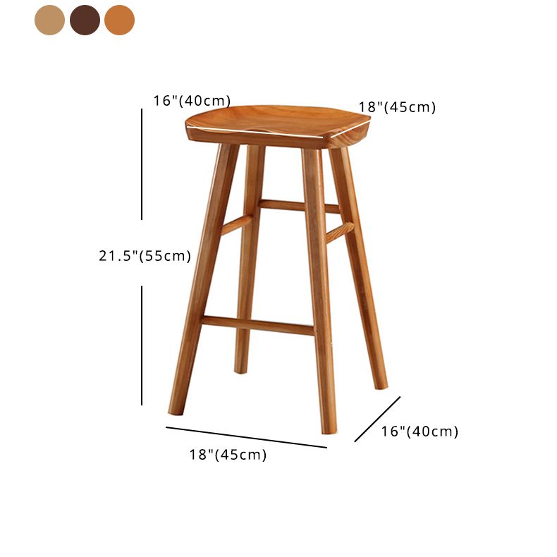 Indoor Pine Modern Bar Stool Contoured Seat Footrest Counter Stool with Wood Legs Clearhalo 'Bar Furniture' 'Bar Stools' 'bar_stools' 'furn' 'furn_bar_stools' 'furniture_bar_stools' 'Kitchen & Dining Furniture' 'kitchen&dining_furn' 'kitchen' 'kitchen_furn' Furniture' 1200x1200_e0fc518f-d683-4254-b096-41e9c0489bc1