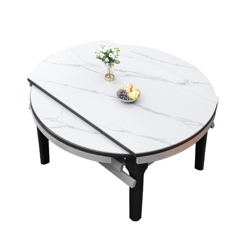 Extendable Sintered Stone Round Table Modern Dining Table with Wooden 4 Legs Clearhalo ' dining_table' 'Dining Tables & Seating' 'Dining Tables' 'furn' 'furn_dining_table' 'Furniture' 'furniture_dining_table' 'Kitchen & Dining Furniture' 'kitchen&dining_furn' 'kitchen' 'kitchen_dining_table' 1200x1200_e0fd12b4-b77b-4cc1-881e-f29c6f00cb85