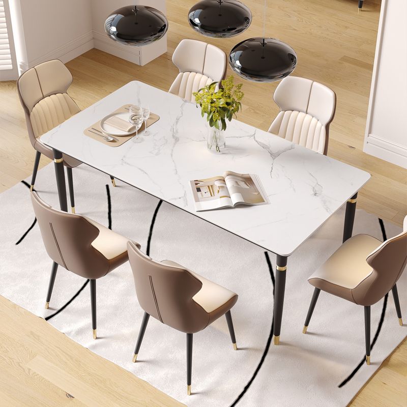 Nordic 1/4/5/7 Pieces Dining Set Rectangle Stone Dining Table for Dining Room Kitchen Clearhalo 'Dining Room Sets' 'Dining Tables & Seating' 'dining_room_set' 'furn' 'furn_dining_room_set' 'Furniture' 'Kitchen & Dining Furniture' 1200x1200_e0fd3ca0-479b-4f73-91c1-51f6d25b165a