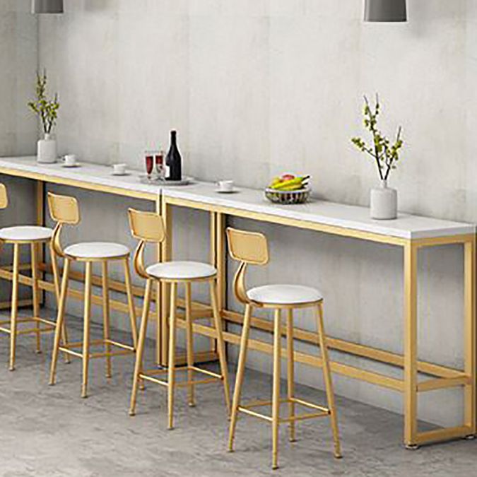 Contemporary Stone Top Bar Counter Rectangle Bar Counter with Trestle Base Clearhalo 'Bar Furniture' 'Bar Tables' 'bar_tables' 'furn' 'furn_bar_tables' 'Furniture' 'furniture_bar_tables' 'Kitchen & Dining Furniture' 1200x1200_e0fe1110-4de9-4bbc-b2ec-f3099e447514