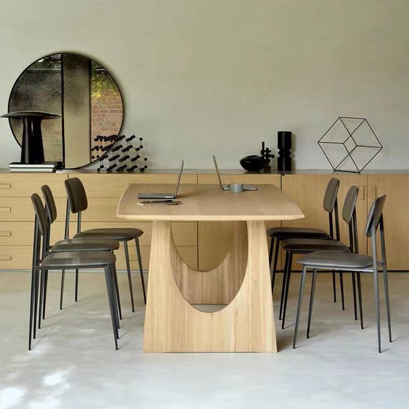 Wood Dining Table Traditional Luxury Dining Table with Sled Base