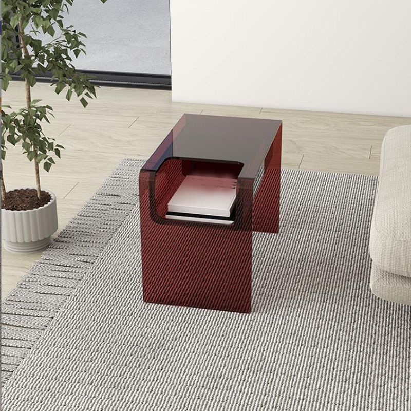 Contemporary Sofa Side Accent Table Plastic Pedestal Living Room with Storage Clearhalo 'Coffee & Accent Tables' 'End & Side Tables' 'end_side_tables' 'furn' 'furn_end_side_tables' 'Furniture' 'Living Room Furniture' 1200x1200_e0ff582d-0d40-4865-b58a-94148a71150f