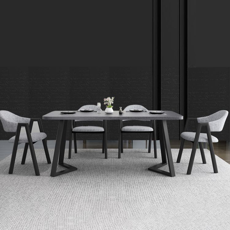 Contemporary Gray Standard Dining Set MDF Rectangle Shape Dining Set for Kitchen Clearhalo 'Dining Room Sets' 'Dining Tables & Seating' 'dining_room_set' 'furn' 'furn_dining_room_set' 'Furniture' 'furniture_dining_room_set' 'Kitchen & Dining Furniture' 'kitchen&dining_furn' 'kitchen' 1200x1200_e1000f02-e9b3-4ebc-984c-6dc5870ef093