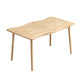 55.1 Inch Rectangular Natural Oak Dining Table Solid Wood Tabletop with 4 Legs