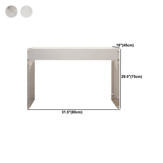 Moderno 29,53 "H Clear Acrilic Vanity Table set con specchio e feci in bianco