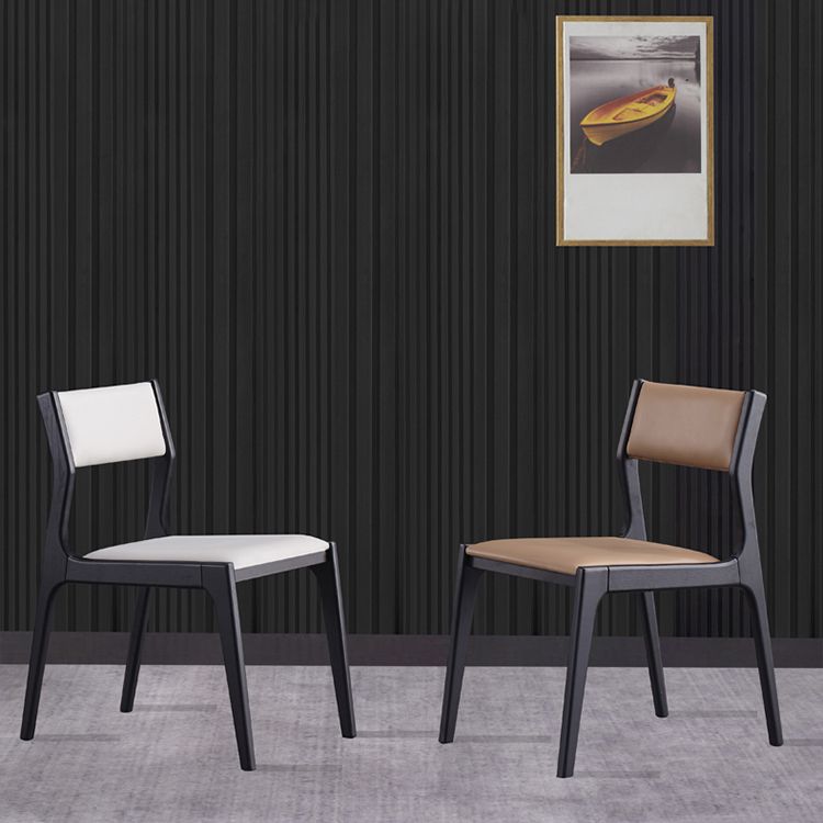 Contemporary Armless Dining Chairs Open Back Side Chair for Kitchen with Wooden Legs Clearhalo ' kitchen&dining_furn' 'Dining Chairs' 'Dining Tables & Seating' 'dining_chair' 'furn' 'furn_dining_chair' 'Furniture' 'furniture_dining_chair' 'Kitchen & Dining Furniture' 'kitchen' 1200x1200_e102bece-b297-4c0d-a5a9-bb20dc2636b6