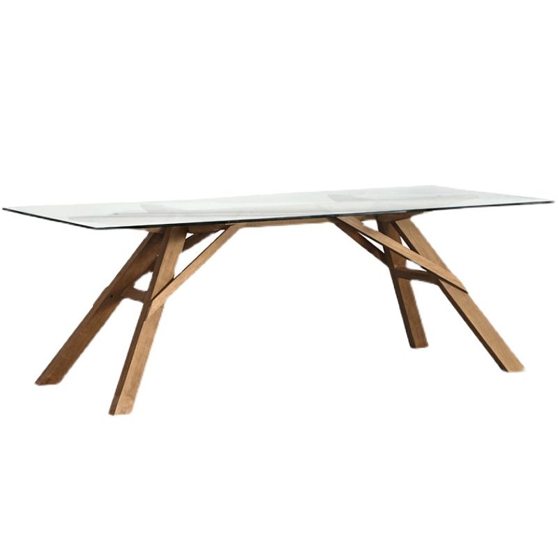 Rectangle Glass Transparent Dining Table Simplicity 4 Legs Table for Dining Room Clearhalo ' dining_table' 'Dining Tables & Seating' 'Dining Tables' 'furn' 'furn_dining_table' 'Furniture' 'furniture_dining_table' 'Kitchen & Dining Furniture' 'kitchen&dining_furn' 'kitchen' 'kitchen_dining_table' 1200x1200_e102ffd0-a2da-4446-a075-59a826c325d4