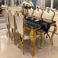 Marble Dining Table Luxury Style 4 Legs Metallic Base Rectangle Table for Home Clearhalo ' dining_table' 'Dining Tables & Seating' 'Dining Tables' 'furn' 'furn_dining_table' 'Furniture' 'furniture_dining_table' 'Kitchen & Dining Furniture' 'kitchen&dining_furn' 'kitchen' 'kitchen_dining_table' 1200x1200_e104171c-01c2-49e2-a8dd-9ecc24a09f21