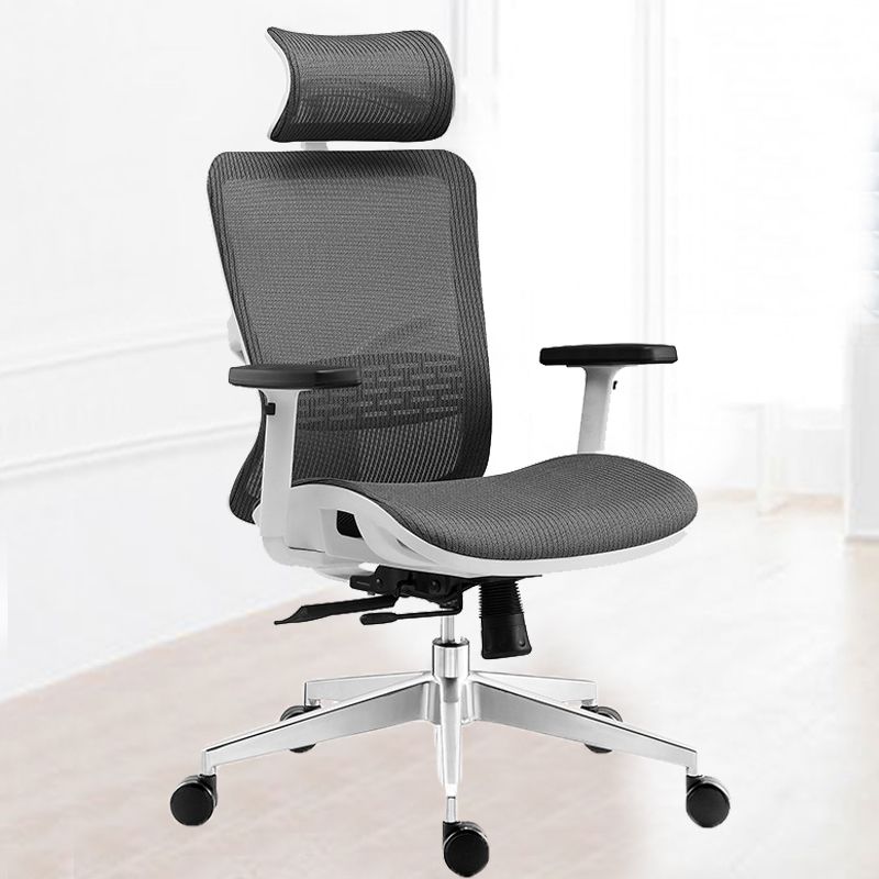 Chaise de bureau rotative en maille avec dossier haut noir, chaise de travail avec roulettes