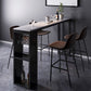 Contemporary Bar Dining Table Rectangle Bar Table with Shelves in Black Clearhalo 'Bar Furniture' 'Bar Tables' 'bar_tables' 'furn' 'furn_bar_tables' 'Furniture' 'furniture_bar_tables' 'Kitchen & Dining Furniture' 'kitchen&dining_furn' 'kitchen' 1200x1200_e10524e1-17ca-4108-89a0-00dd53c481bf
