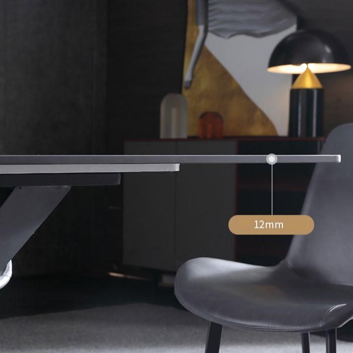 Minimalist Sintered Stone Dining Room Set Fixed Dining Set with Rectangle Table for Home Use Clearhalo 'Dining Room Sets' 'Dining Tables & Seating' 'dining_room_set' 'furn' 'furn_dining_room_set' 'Furniture' 'furniture_dining_room_set' 'Kitchen & Dining Furniture' 'kitchen&dining_furn' 'kitchen' 1200x1200_e10555ff-9faf-4805-ad87-2b68d3d57b68