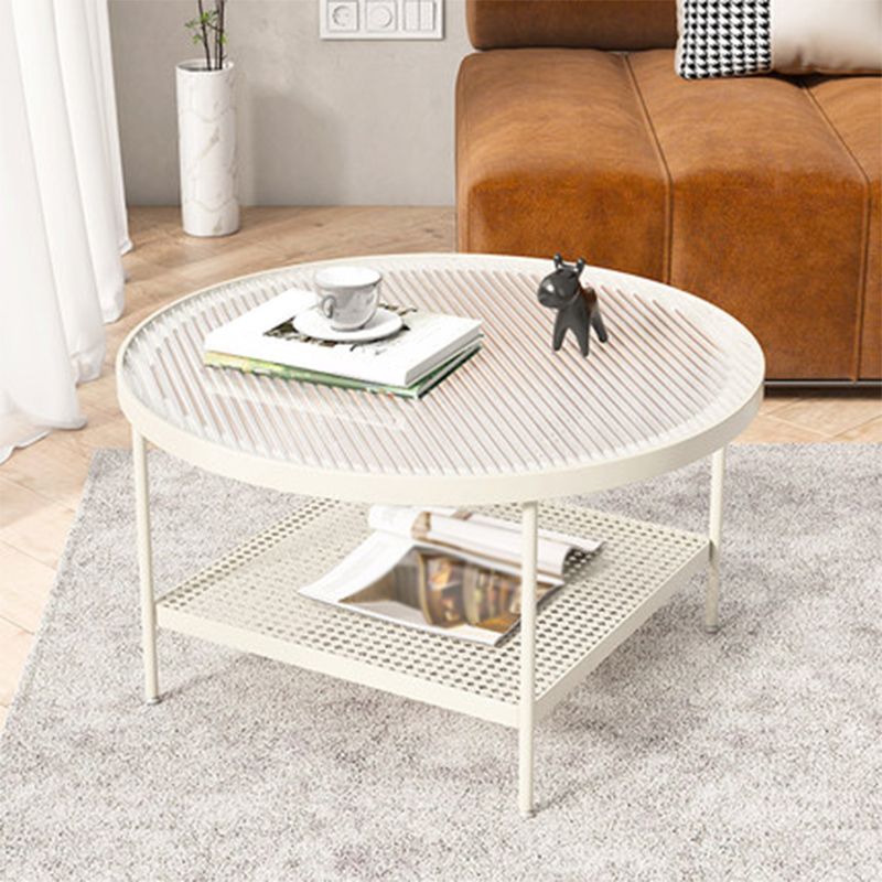 Four Legs Glass Coffee Table Shelf Included Geometric Single Cocktail Table Clearhalo 'Coffee & Accent Tables' 'Coffee Tables' 'coffee_tables' 'furn' 'furn_coffee_tables' 'Furniture' 'Living Room Furniture' 1200x1200_e105d1fe-a1b1-4508-802d-781461d6ce74