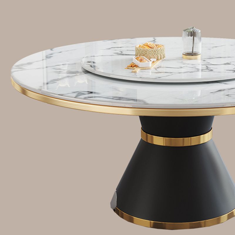 Modern Dining Set 1/5/7 Pcs Round Marble Dining Table and Upholstered Chairs Clearhalo 'Dining Room Sets' 'Dining Tables & Seating' 'dining_room_set' 'furn' 'furn_dining_room_set' 'Furniture' 'Kitchen & Dining Furniture' 1200x1200_e106064f-f075-4769-9505-c4b77f990ff0