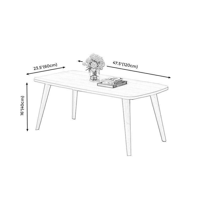 Modern 4 Legs Cocktail Table Rectangular Coffee Table - White/Wood Clearhalo 'Coffee & Accent Tables' 'Coffee Tables' 'coffee_tables' 'furn' 'furn_coffee_tables' 'Furniture' 'furniture_coffee_tables' 'Living Room Furniture' 1200x1200_e10799d0-d814-48ad-ad1d-9062ff96598a