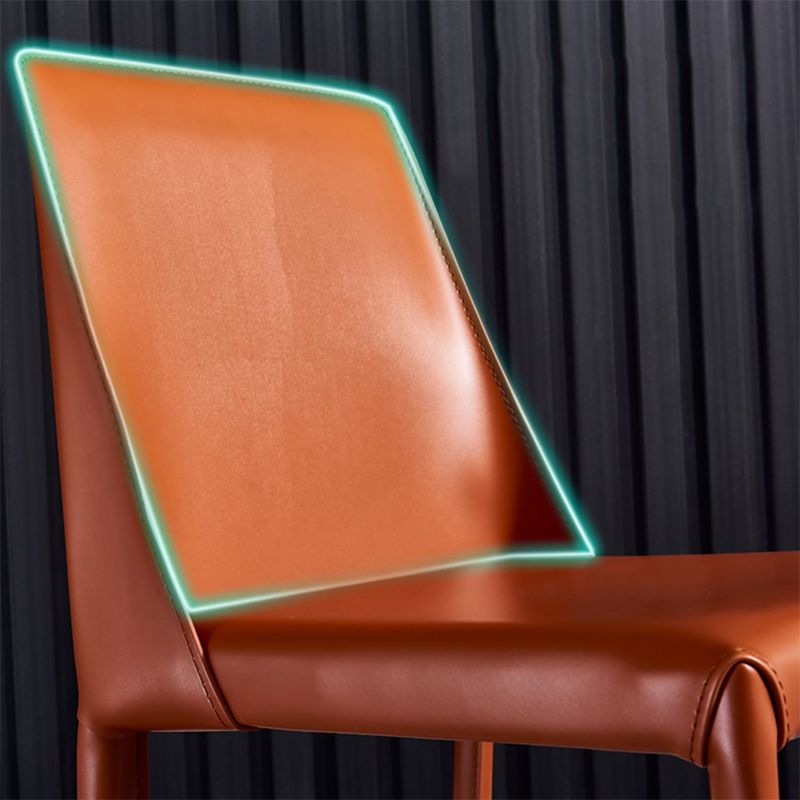 Scandinavian Leather Dining Chairs Solid Back Armless Dining Side Chairs Clearhalo ' kitchen&dining_furn' 'Dining Chairs' 'Dining Tables & Seating' 'dining_chair' 'furn' 'furn_dining_chair' 'Furniture' 'furniture_dining_chair' 'Kitchen & Dining Furniture' 'kitchen' 1200x1200_e107cc42-56a0-418a-98bf-ff41cff42204