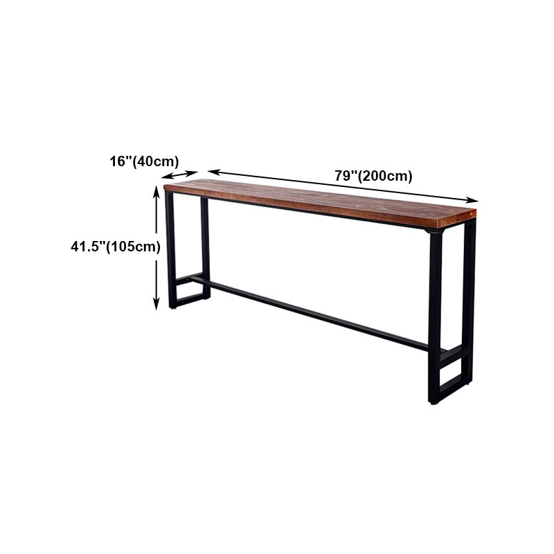 Natural Wood Top Bar Table Rectangle Industrial Footrest Indoor Bar Dining Table Clearhalo 'Bar Furniture' 'Bar Tables' 'bar_tables' 'furn' 'furn_bar_tables' 'Furniture' 'furniture_bar_tables' 'Kitchen & Dining Furniture' 1200x1200_e108ec3b-0450-4f69-945f-cf4879b13b89