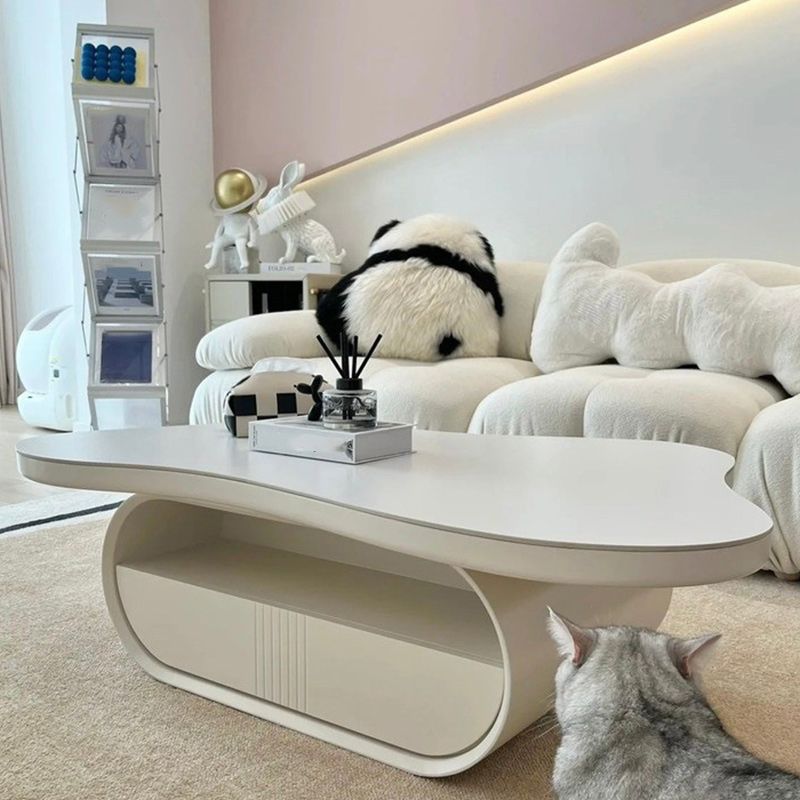 35" Wide Contemporary Cocktail Table White Single Coffee Table Clearhalo 'Coffee & Accent Tables' 'Coffee Tables' 'coffee_tables' 'furn' 'furn_coffee_tables' 'Furniture' 'Living Room Furniture' 1200x1200_e1097d1a-0cb4-46bc-adfd-fef1fbe34552