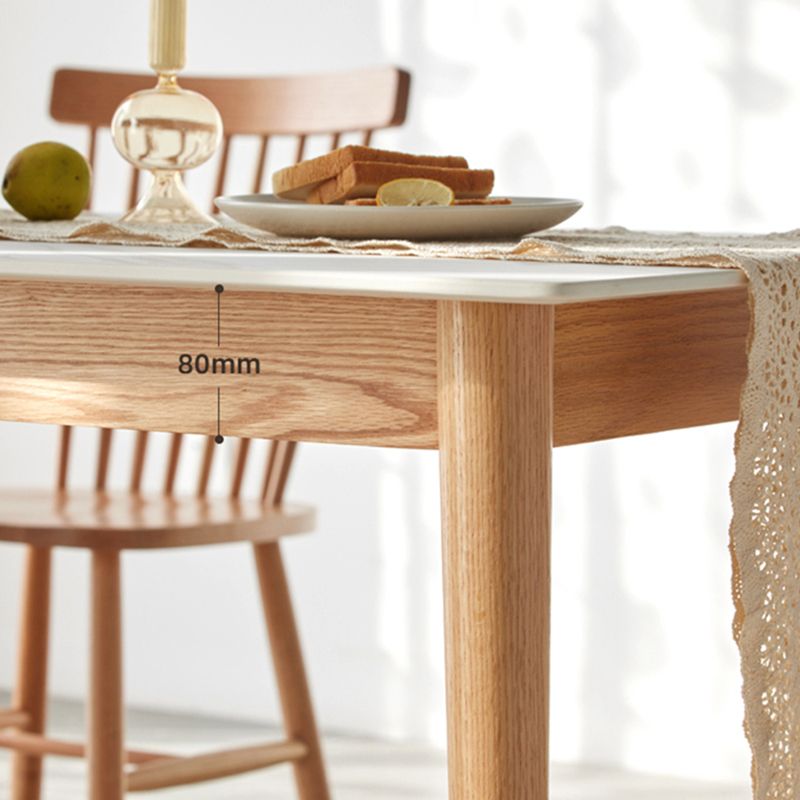 Modern Sintered Stone Top White Dining Table Rectangle Standard Dining Table with 4 Legs Base Clearhalo ' dining_table' 'Dining Tables & Seating' 'Dining Tables' 'furn' 'furn_dining_table' 'Furniture' 'furniture_dining_table' 'Kitchen & Dining Furniture' 'kitchen&dining_furn' 'kitchen' 'kitchen_dining_table' 1200x1200_e109e115-74ab-4ea6-ac8b-6e85e47e3d66