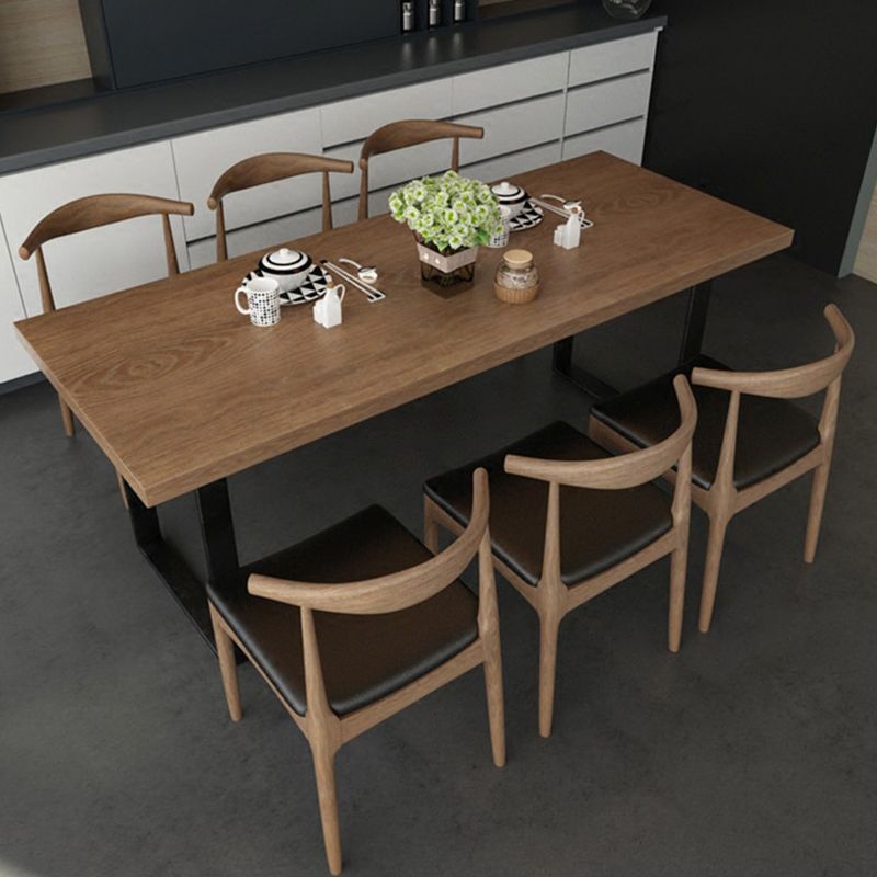 Industrial Style Solid Wood Top Dinette Set with Rectangle Shape Table Dining Room Set Clearhalo 'Dining Room Sets' 'Dining Tables & Seating' 'dining_room_set' 'furn' 'furn_dining_room_set' 'Furniture' 'furniture_dining_room_set' 'Kitchen & Dining Furniture' 'kitchen&dining_furn' 'kitchen' 1200x1200_e10a1791-a312-4c17-b4c0-002597321708
