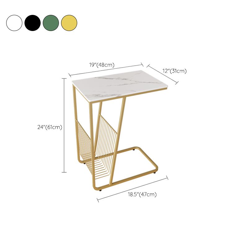 Tavolo laterale di accento contemporaneo con deposito soggiorno astratto rettangolare