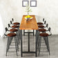 Brown Rectangle Bar Dining Table Contemporary Bar Table with Black Trestle Base