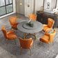 Sintered Stone Top Rotatable Round Table Modern Dining Table with Pedestal Base Clearhalo 'Dining Tables & Seating' 'Dining Tables' 'dining_table' 'furn' 'furn_dining_table' 'Furniture' 'furniture_dining_table' 'Kitchen & Dining Furniture' 'kitchen' 'kitchen_dining_table' 1200x1200_e10d25a1-0a7f-4a90-9dc7-91a1b0ce3c35