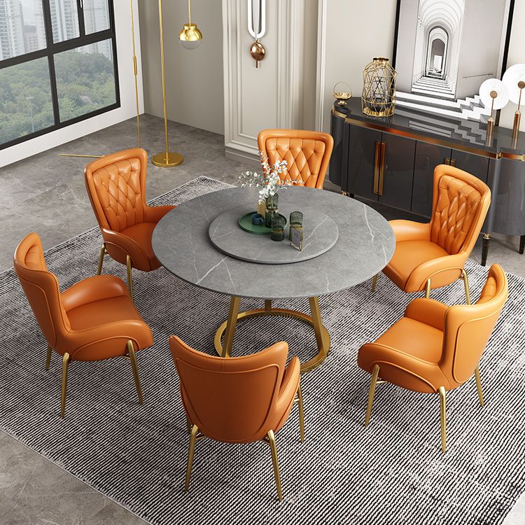 Sintered Stone Top Rotatable Round Table Modern Dining Table with Pedestal Base Clearhalo 'Dining Tables & Seating' 'Dining Tables' 'dining_table' 'furn' 'furn_dining_table' 'Furniture' 'furniture_dining_table' 'Kitchen & Dining Furniture' 'kitchen' 'kitchen_dining_table' 1200x1200_e10d25a1-0a7f-4a90-9dc7-91a1b0ce3c35
