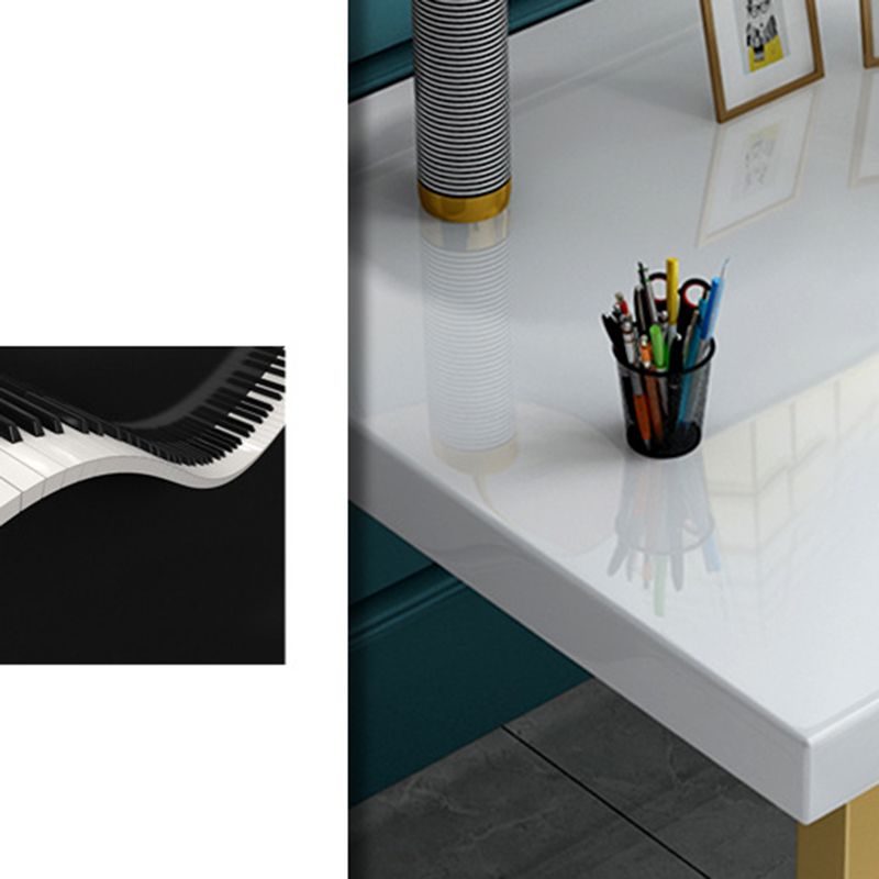 Glam massief hout schrijfde bureau Sled Base 29.53 "Tall Office Desk met 1 lade