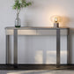 14 inch Wide Glam Console Table Stone Half Moon Accent Table