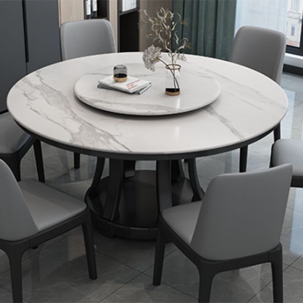 Contemporary Sintered Stone Round Dining Table Standard Kitchen Dining Table with Pedestal Base Clearhalo ' dining_table' 'Dining Tables & Seating' 'Dining Tables' 'furn' 'furn_dining_table' 'Furniture' 'furniture_dining_table' 'Kitchen & Dining Furniture' 'kitchen&dining_furn' 'kitchen' 'kitchen_dining_table' 1200x1200_e10f3a16-d3cf-4ee2-9a2c-0477eccaa5ff