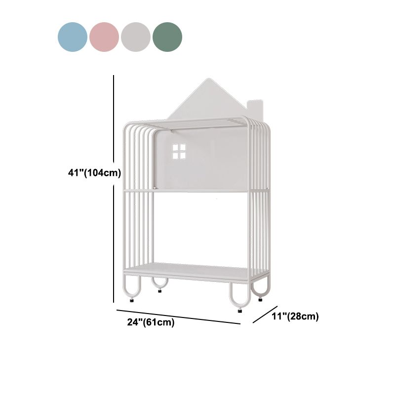 Metal Moderner Akzenttisch Nachttisch Offene Aufbewahrungsbeine erzählten Nachttisch mit Regalen