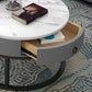 Slate Round Frame Coffee Table Modern Nesting Coffee Table Set with Drawer Clearhalo 'Coffee & Accent Tables' 'Coffee Tables' 'coffee_tables' 'furn' 'furn_coffee_tables' 'Furniture' 'Living Room Furniture' 1200x1200_e110054a-25f2-4514-ae87-dca30a68c745